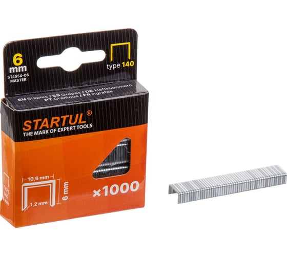 Скобы STARTUL 6мм тип 140 1000шт MASTER ST4554-06