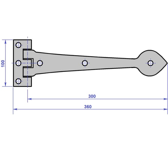 Петля-стрела Левша L.Baskerville 300mm LB-MI-302/12 черная У2-7409.Ч