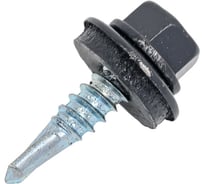 Саморез кровельный Zitar сверло, 4,8x19 RAL-7024 графит серый 400 шт. ведро 159826