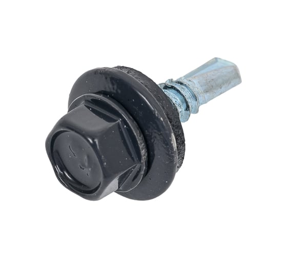Саморез кровельный Zitar сверло, 4,8x19 RAL-7024 графит серый 400 шт. ведро 159826