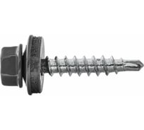 Саморез кровельный Zitar сверло, 4,8x35 RAL-7024 графит серый 60 шт. коробка с ок 159833