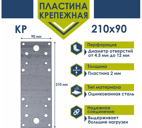Крепежная пластина Daxmer КР-210х90 25 шт 00000332227