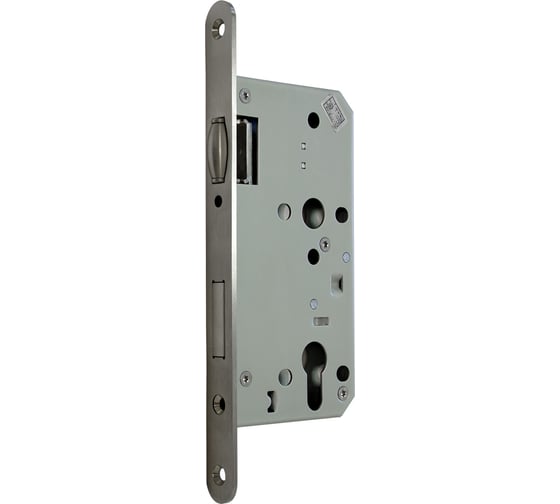 Корпус замка с роликом DOORLOCK DL401R/C/55/20/SSS матовая нержавеющая сталь, под цилиндр, бэксет 55 мм, фронтальная планка 20 мм 75306