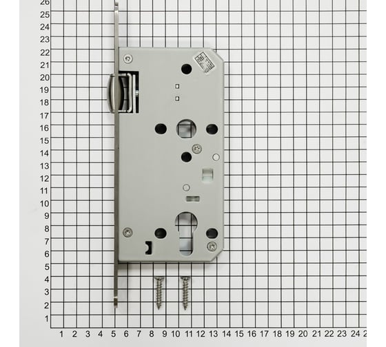 Корпус замка с роликом DOORLOCK DL401R/C/55/20/SSS матовая нержавеющая сталь, под цилиндр, бэксет 55 мм, фронтальная планка 20 мм 75306