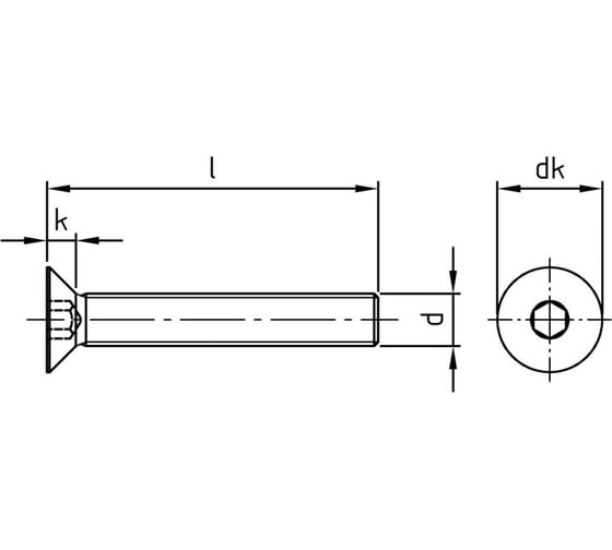 Винт Edelfix DIN 7991, M8x60, А2, нерж., потайной, внутр. шестигр., 10 шт. 79912860 10