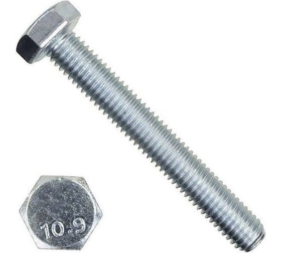Болт Море-Метизов DIN 933 класс прочности 10.9 цинк, М12x60 мм, 10 шт BOLT933109CМ126010М 1