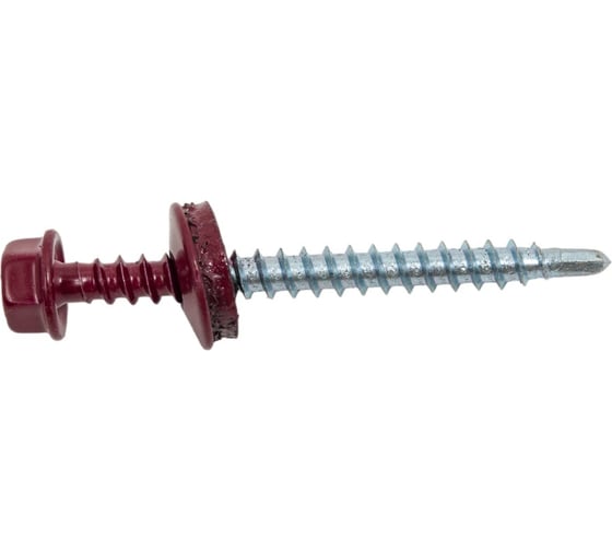 Саморез кровельный 4,8x35 RAL 3005 винно-красный, по дереву (80шт.) ВИ 1299098 1