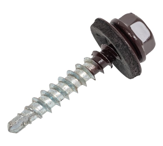 Саморез кровельный 4,8x29 RAL 8017 шоколадно-коричневый, по дереву (1кг.) ВИ 1299295 1