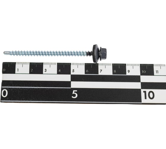 Саморез кровельный 4,8x70 RAL 7024 графитовый серый, по дереву (30шт.) ВИ 1299110