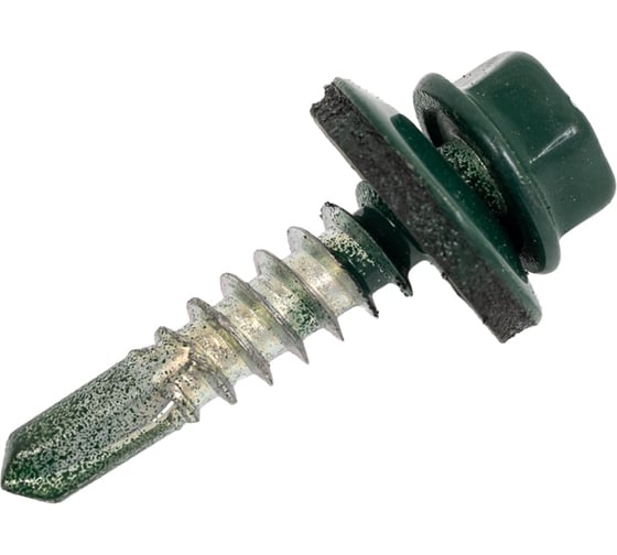 Саморез кровельный 5,5x25 RAL 6005 зелёный мох, по металлу (90шт.) ВИ 1299176 1