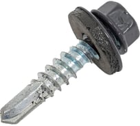 Саморез кровельный 5,5x25 RAL 7024 графитовый серый, по металлу (90шт.) ВИ 1299171