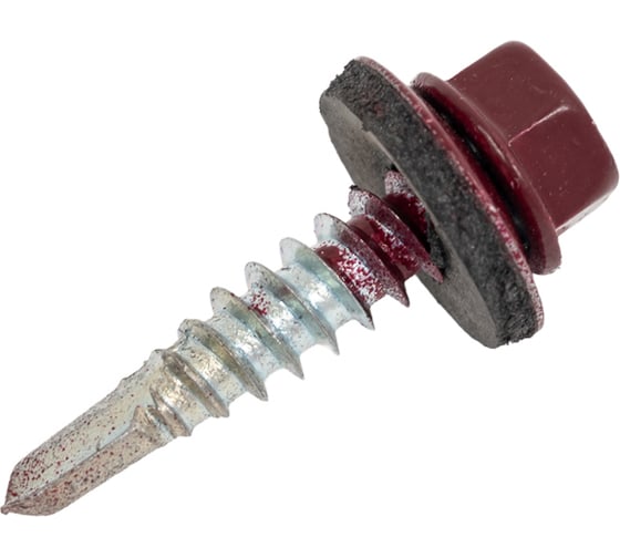 Саморез кровельный 5,5x25 RAL 3005 винно-красный, по металлу (90шт.) ВИ 1299172 1