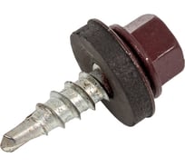Саморез кровельный 4,8x19 RAL 3005 винно-красный, по дереву 100шт. 1299315