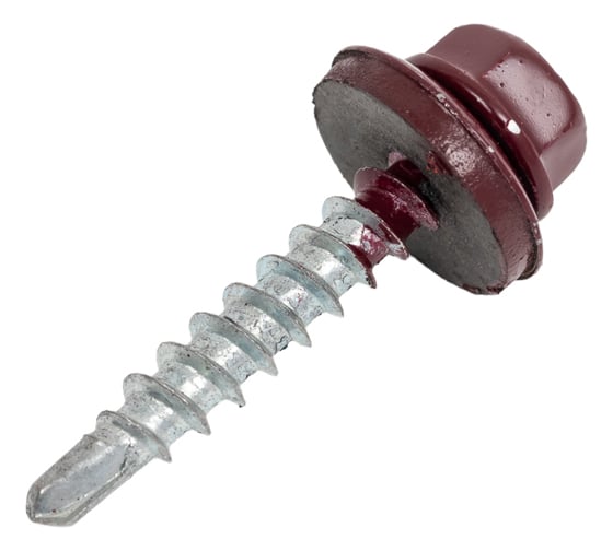 Саморез кровельный 4,8x29 RAL 3005 винно-красный, по дереву 100шт. 1299104 1