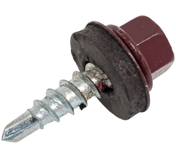 Саморез кровельный 4,8x19 RAL 3005 винно-красный, по дереву 1кг 1299285 1