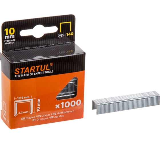 Скобы STARTUL 10мм тип 140 (1000шт) MASTER ST4554-10 1