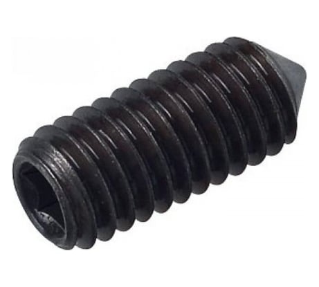 Установочный винт с внутр. шестигранником КРЕП-КОМП черный, DIN 914, 4х10, пр. 12.9, конический конец вук410пр