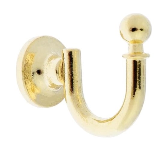 Мебельный крючок TUNDRA КМ1012AC однорожковый, цвет золото, 1 шт. 5119212 1