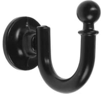 Мебельный крючок TUNDRA КМ1012BL однорожковый, цвет черный, 1 шт. 6487604