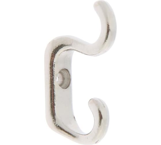 Мебельный крючок ТУНДРА КМ220CP/BR двухрожковый, цвет хром, 50 шт. 5451962 1