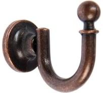 Мебельный крючок TUNDRA КМ1012AC однорожковый, цвет медь, 1 шт. 6487603