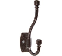 Мебельный крючок ТУНДРА Krep КМ03SU двухрожковый, цвет медь на черном 3853833