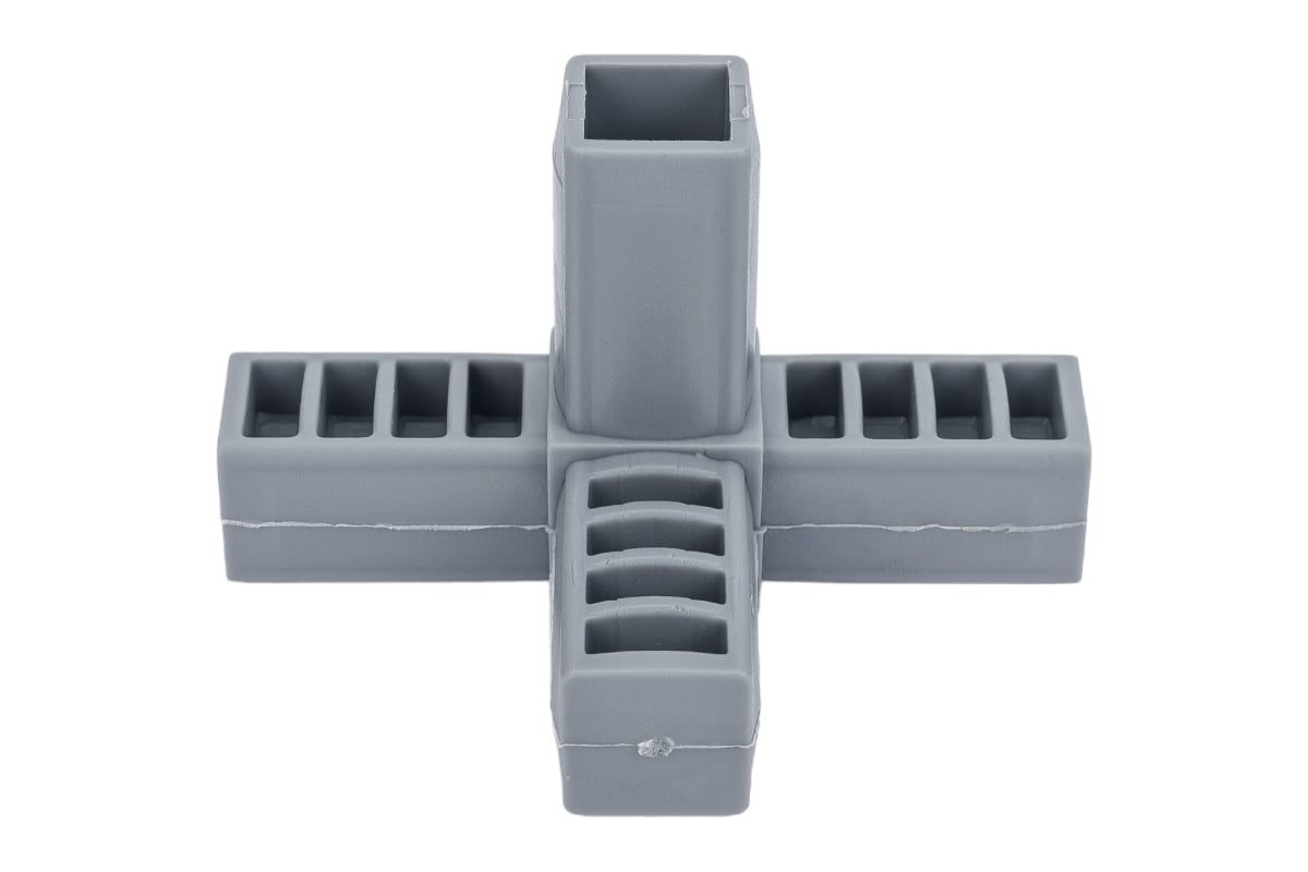 Пластиковый соединитель для трубы ПилотПро 20х20 мм, 4-пал., смежн ...