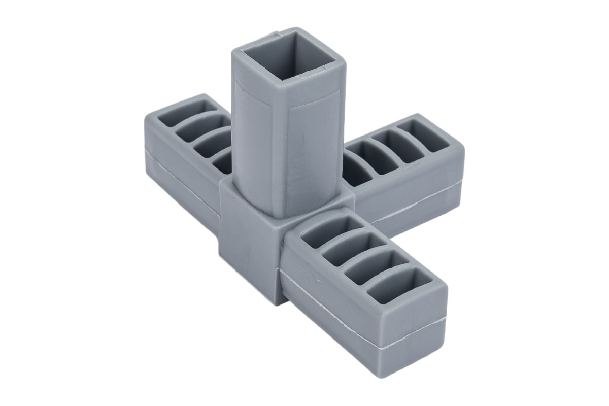 Пластиковый соединитель для трубы ПилотПро 20х20 мм, 4-пал., смежн ...