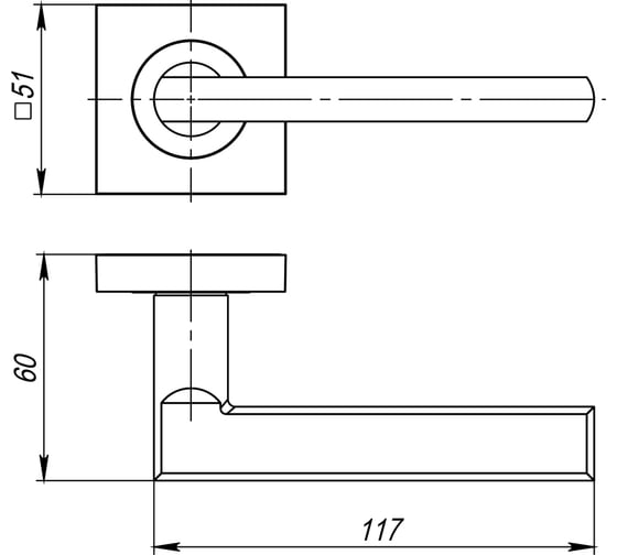 Ручка раздельная AJAX K.JK51.POLO TECH/IND SN/CP-3 мат.никель/хром 47667