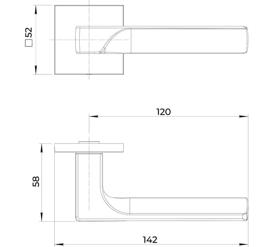 Ручка раздельная AJAX K.JS51.ALETTO BL-24 черный 60041