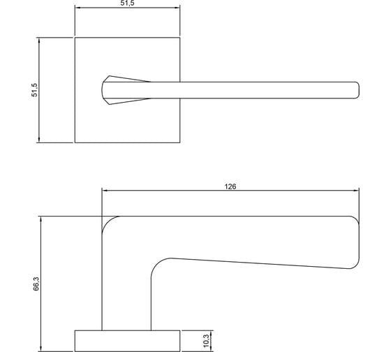 Ручка DL Stern Z17S MBSN матовый никель, квадратная розетка, A=55-85мм Doorlock 73232