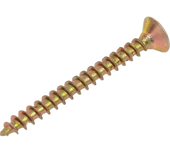 Саморез универсал., КостИнСтрой 3,0x30 потайн. гол., шлиц PZ, острый, желт. цинк (1000шт) 16099 1