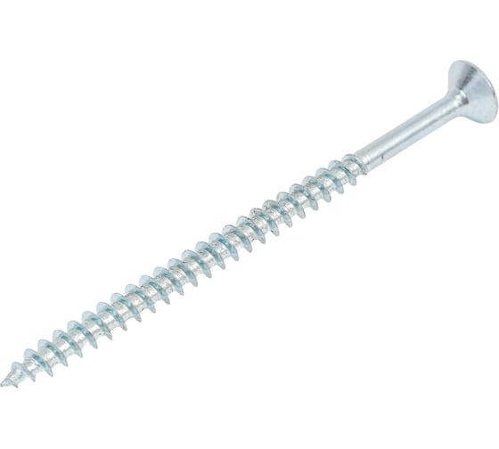 Саморез универсал., КостИнСтрой 5,0x80 потайн. гол., шлиц PZ, острый, белый цинк (150шт) 16269 1