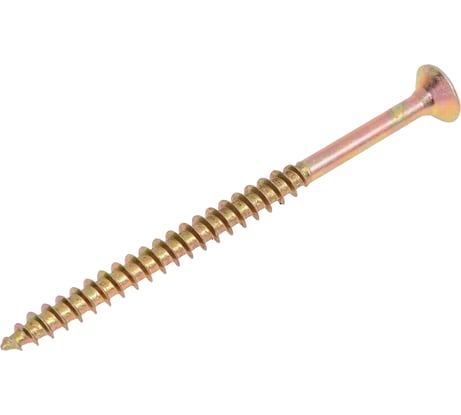 Саморез универсал., КостИнСтрой 5,0x60 потайн. гол., шлиц PZ, острый, желт. цинк (250шт) 16260