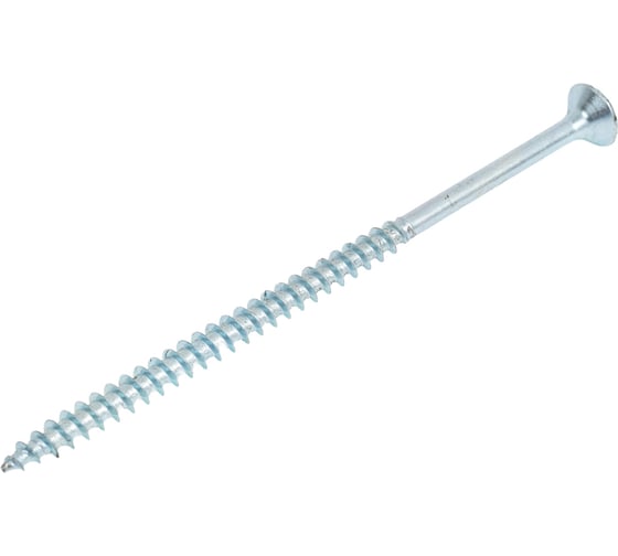 Саморез универсал., КостИнСтрой 5,0x100 потайн. гол., шлиц PZ, острый, белый цинк (100шт) 16277 1