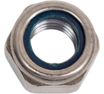 Гайка крепежная техника шестигранная самостопорящаяся с нейлоновым кольцом DIN 985 М20 нерж. А2 2, пакет 800656 БК