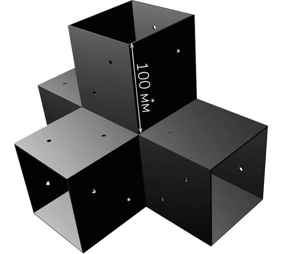 Коннектор под брус 100x100 четверной ООО "Феррум-Л" сталь 2мм Ф-КДБ-Ч-207
