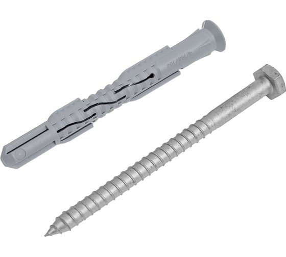 Фасадный дюбель ЗУБР ФД-П 10x100 мм, нейлон/цинк, 50 шт 301475-100 1