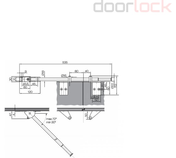 Синхронизатор закрывания Doorlock ECO SR-Basis для 2-х створчатой двери в комплекте с толкателем пассивной створки ECO MK A1681