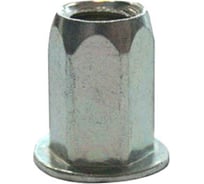 Заклепка-гайка ЦКИ М6, плоск., 1/2 шестигранная, Ст. Ц, BRALO, уп. 100 шт. 64528