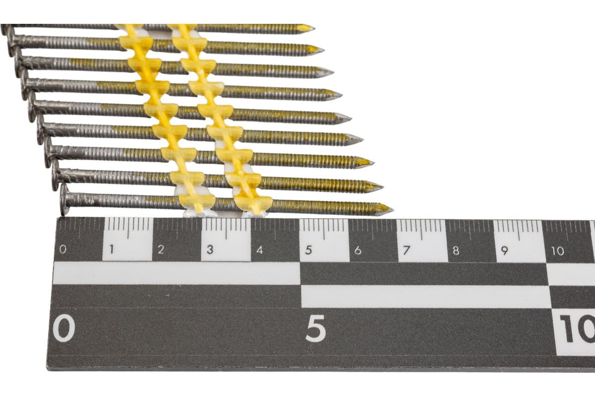 Реечные гвозди Pegas pneumatic 21 градус, кольцевая накатка, 2.8x70 мм ...