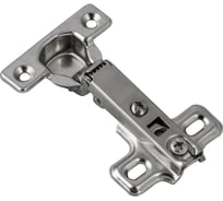 Петля мебельная Левша Ø26 для накладных дверей, в сборе с пластиной под шуруп, Н=0, 500 шт У8-365500