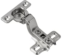 Петля мебельная Левша Ø26 для вкладных дверей, в сборе с пластиной под шуруп, Н=0, 400 шт У8-366400