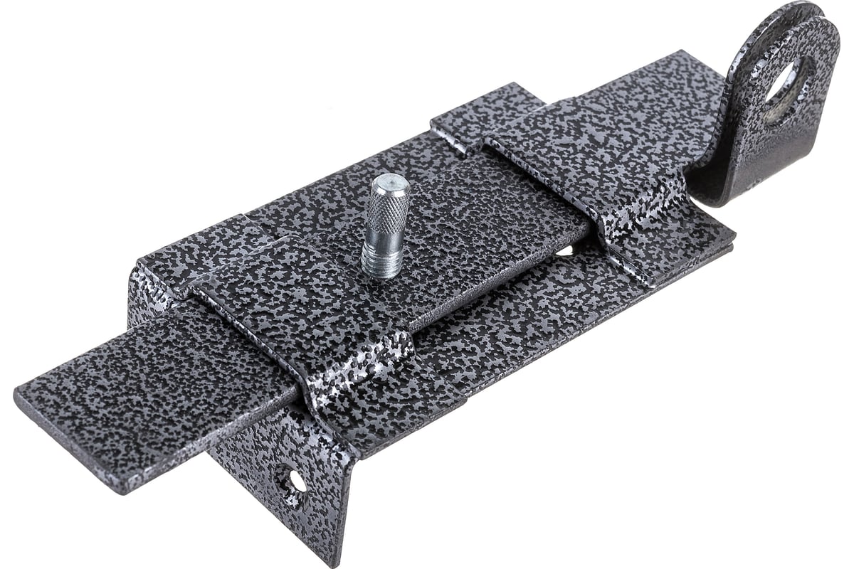 Накладной засов с проушиной Делга (серебро; с плоским ригелем; 180 мм ...