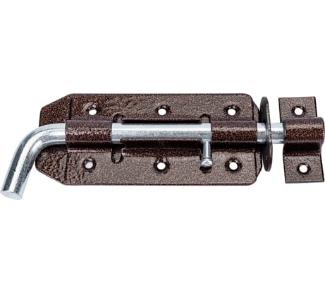 Накладной засов Делга ГАРАЖНЫЙ (медь; с круглым ригелем; 210 мм) Д812