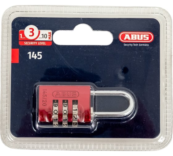 Навесной замок кодовый ABUS 145/20 RED (красный) B/SDKNFINPLCZHRUS 64925