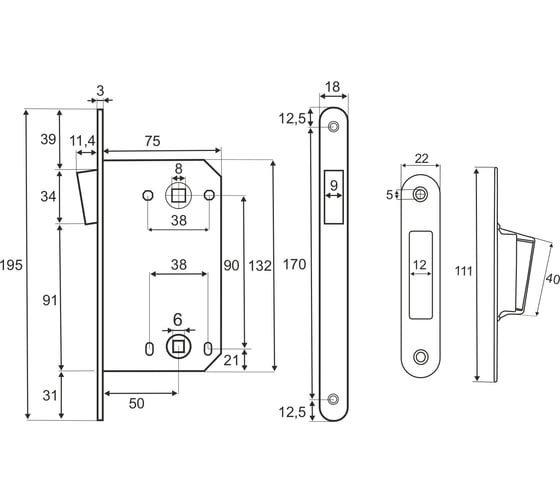 Межкомнатный механизм под фиксатор VЕTTORE WC 530 B-S MAGNET GR (Графит) 20548