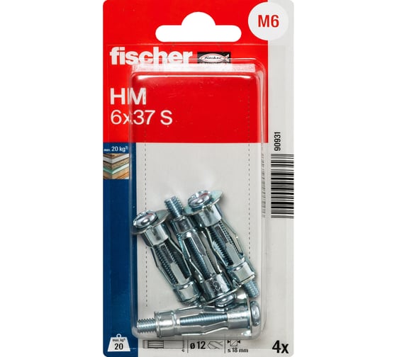 Металлический дюбель Fischer HM 6x37 S K 90931