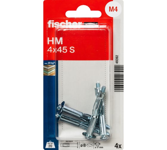 Металлический дюбель Fischer HM 4x45 S K NV 49392 1