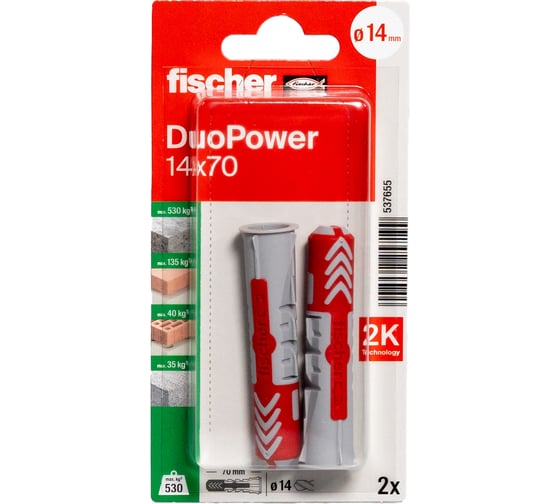 Дюбель Fischer DUOPOWER 14x70 K NV 537655 1